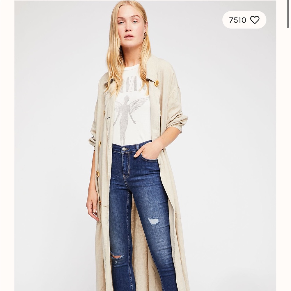 Free people Frayed bottom skinny jeans